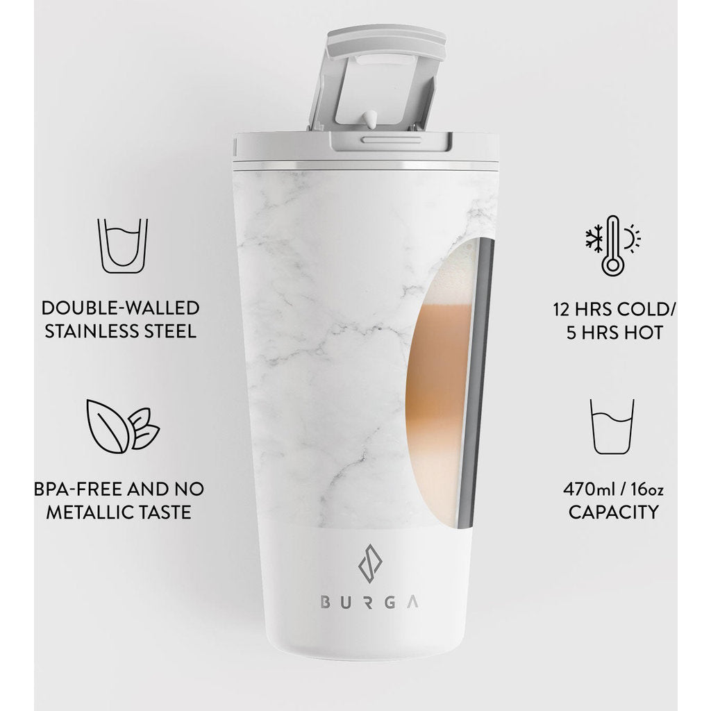 Burga Coffee Mug - White Marble