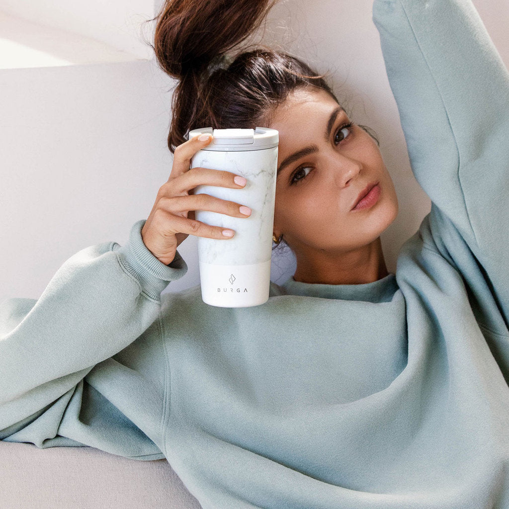 Burga Coffee Mug - White Marble