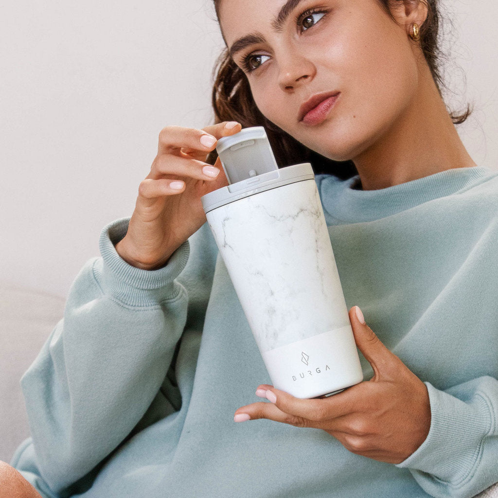 Burga Coffee Mug - White Marble