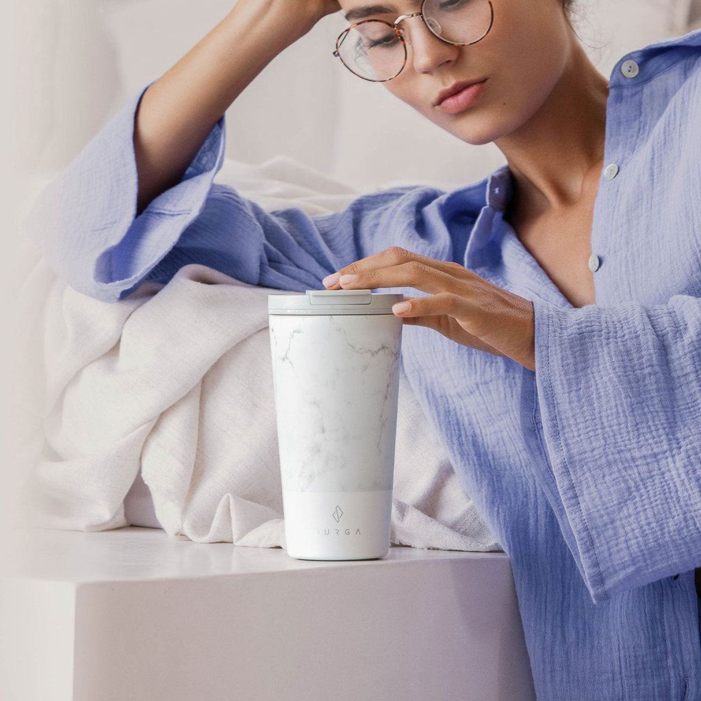 Burga Coffee Mug - White Marble