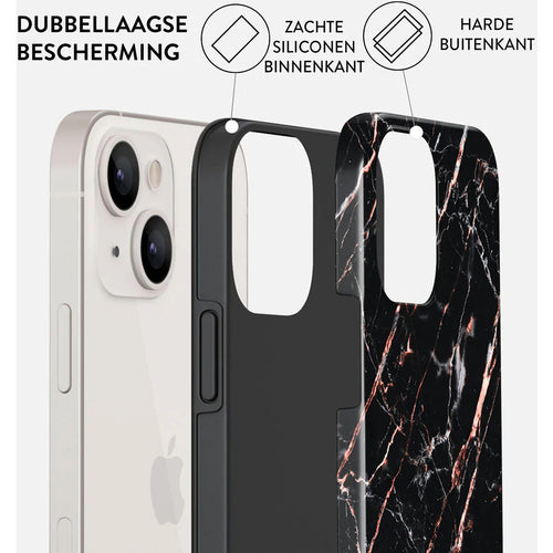 Burga Tough Case Apple iPhone 14 - Rose Gold Marble