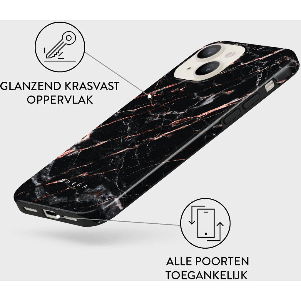 Burga Tough Case Apple iPhone 14 - Rose Gold Marble