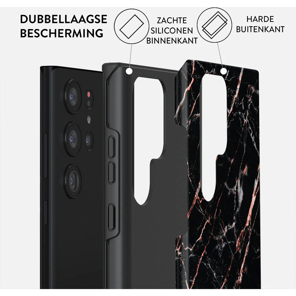 Burga Tough Case Samsung Galaxy S23 Ultra - Rose Gold Marble