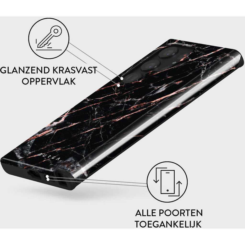 Burga Tough Case Samsung Galaxy S23 Ultra - Rose Gold Marble