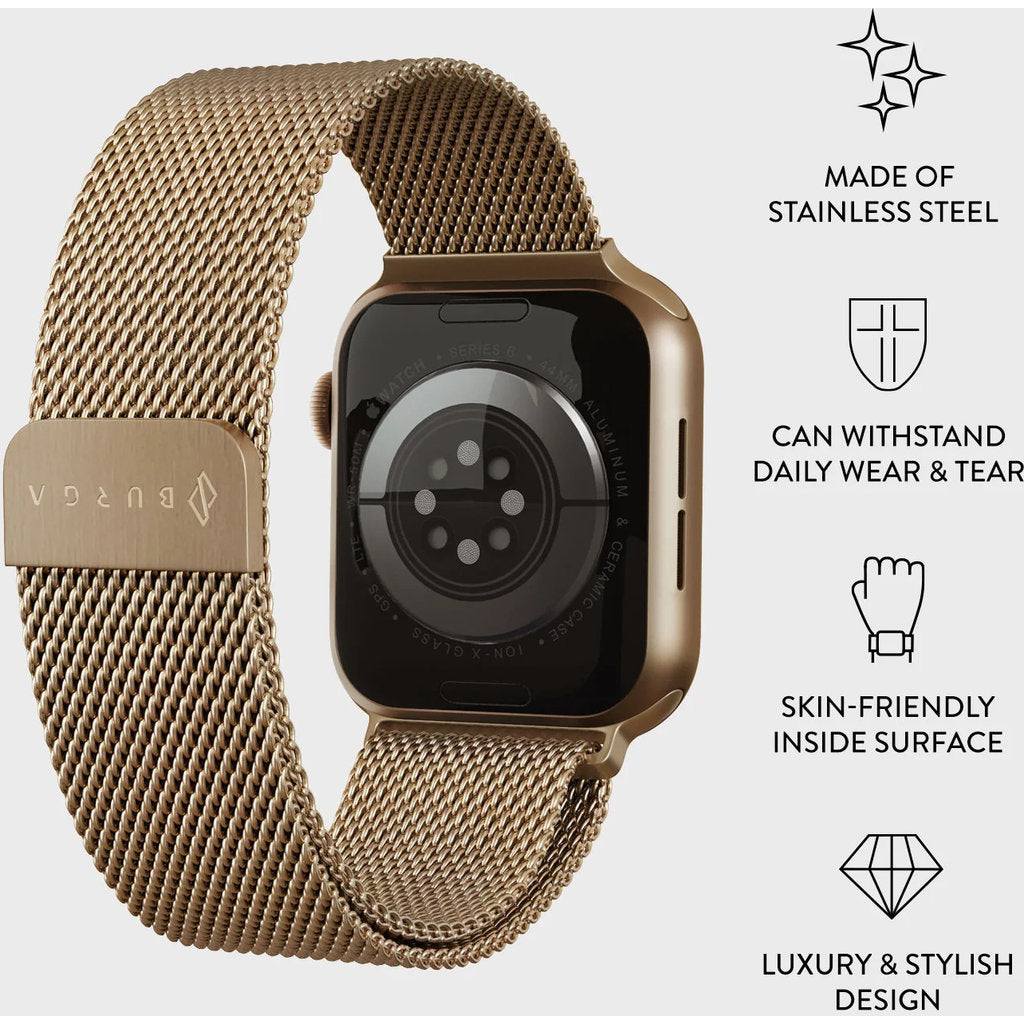 Burga Apple Watch Band Metal Mesh Gold 42mm / 44mm / 45mm