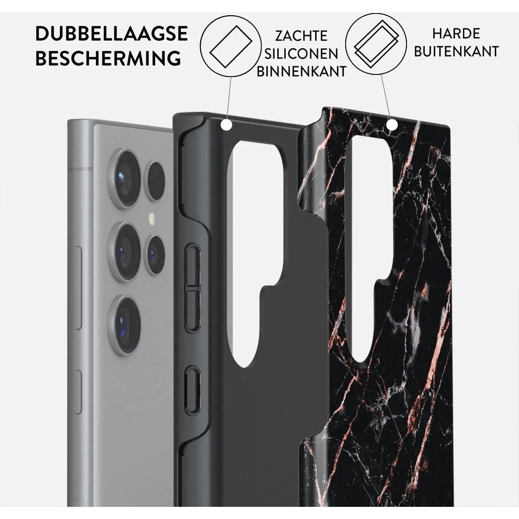 Burga Tough Case Samsung Galaxy S24 Ultra - Rose Gold Marble