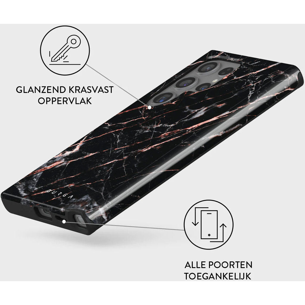 Burga Tough Case Samsung Galaxy S24 Ultra - Rose Gold Marble