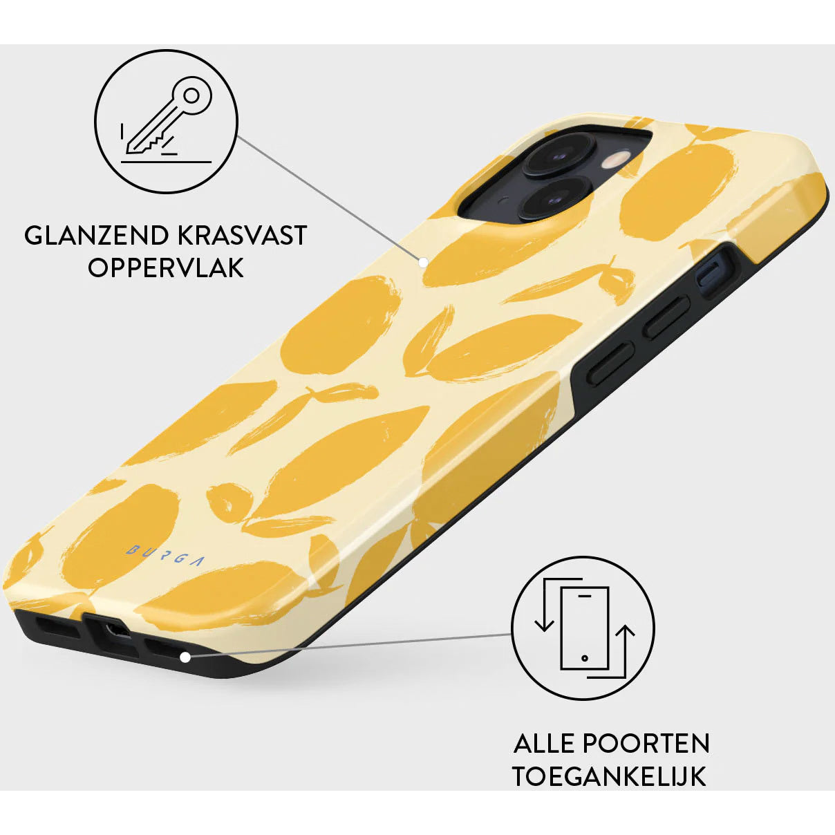 Burga Tough Case Apple iPhone 15 - Lemon Tart
