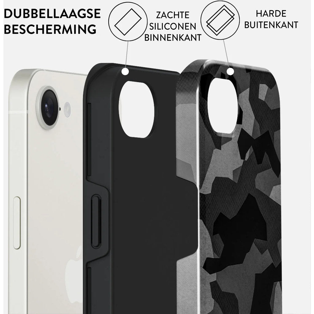 Burga Tough Case Apple iPhone 16e - Night Black Camo