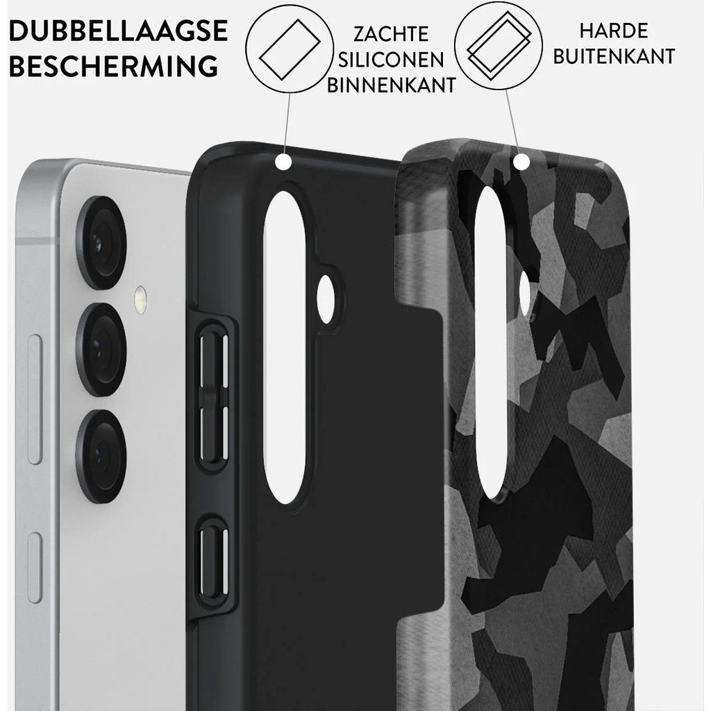 Burga Tough Case Samsung Galaxy S25 - Night Black Camo