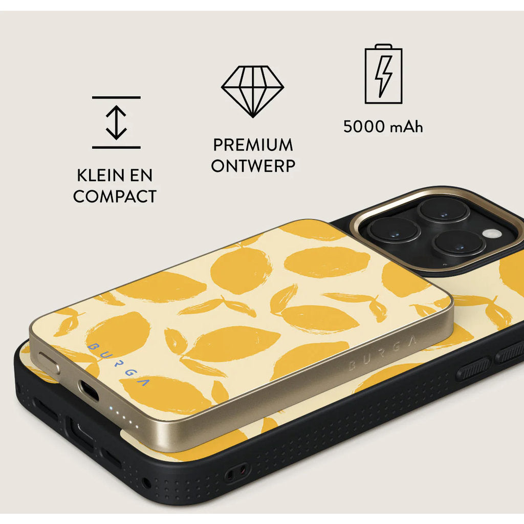 Burga SLIM Magnetic Powerbank 5000 mAh Gold - Lemon Tart