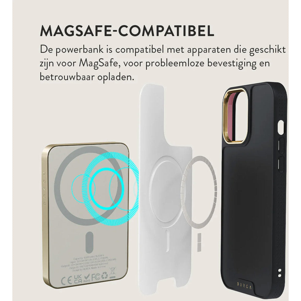 Burga SLIM Magnetic Powerbank 5000 mAh Gold - Lemon Tart