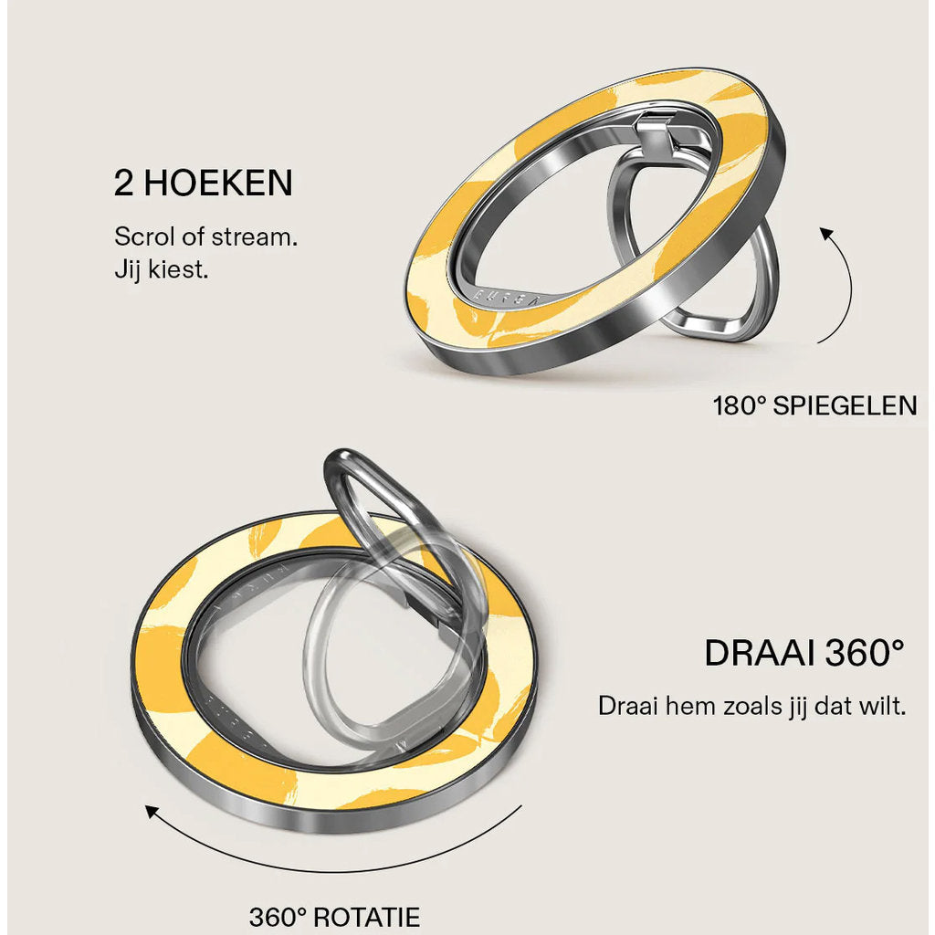 Burga MagSafe Ring Holder Silver - Lemon Tart